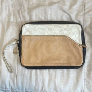 DKNY large leather clutch